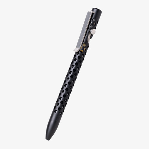 Tactile Turn Skeletonized Bolt Action ink pen.  Overall length is 5.6" and features black aluminum construction.  Model 10-BA1-SKA-BLA.