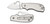 Spyderco Squeak Sprint Run folding knife with thumb hole - shown open presentation side and closed pocket clip side.  Satin Elmax stainless steel plain edge blade. Titanium handle.  Model C154TIP.
For reference only.
