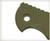 Rick Hinderer Knives XM-18 3.5" Textured G-10 handle scale - close up of pivot hole obverse shown.  OD green color.