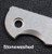 Rick Hinderer Knives Smooth Titanium handle scale to fit XM-18 3.5" folding knife - shown close up of pivot hole obverse.  Stonewash.  Model SXM35TI.