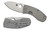 Spyderco Techno folding knife with thumb hole - shown open presentation side and closed pocket clip side.  CPM-S30V stainless steel plain edge blade. Titanium handle.  Model C158TIP.
For reference only.
