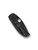 Spyderco Native 5 folding knife with thumb hole - shown closed pocket clip side.  Black S30V stainless steel combo edge blade.  Black FRN handle.  Model C41PSBBK5.