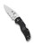 Spyderco Native 5 folding knife with thumb hole - shown open presentation side.  Satin S30V stainless steel combo edge blade.  Black FRN handle.  Model C41PSBK5.