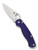 Spyderco Paramilitary 2 folding knife with thumb hole - shown open presentation side.  Satin S110V stainless steel plain edge blade.  Dark Blue G-10 handle.  Model C81GPDBL2.