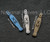Rick Hinderer Knives replacement "XM" pocket clip - shown in Working Finish, Battle Blue, and Battle Bronze finishes.  Titanium construction with Working Finish.
For reference only.