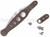 Rick Hinderer Knives Holey Pocket Clip and Filler Tab Set- obverse. Anodized Bronze titanium construction.  Model K002010HO-BR.
For reference only