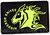 Rick Hinderer Knives Horse Head Logo Morale Patch - obverse.  Black and neon green with hook and loop backing.  Model A00100BG00.
For reference only.