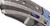 Todd Begg Knives Bodega 2.0 folding knife with flipper tab - shown close up of pocket clip.  2-tone N690 stainless steel plain edge blade.  Blue titanium handle.
For reference only.
