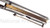 Todd Begg Knives Bodega Field Grade folding knife with flipper tab - shown close up of back spacer.  2-tone N690 stainless steel plain edge blade.  Carbon fiber handle.
For reference only.
