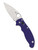 Spyderco Manix 2 folding knife with thumb hole - shown open presentation side.  S110V stainless steel plain edge blade.  Blue G-10 handle.  Model C101GPDBL2.