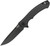 Zero Tolerance 0450CF folding knife with flipper tab - open - logo side.  Black coated 3.25" S35VN stainless steel plain edge blade.  Black carbon fiber handle. Model 0450CF.