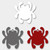 Spydeco Decal bug sticker - shown obverse with white and gray decal.  Red in color.  Model STK3.