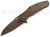Zero Tolerance 0770ODBLK assisted opening folding knife with flipper tab - open - logo side.  Black S35VN stainless steel plain edge blade.  OD green aluminum handle.  Model 0770ODBLK.
For reference only.