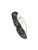 Spyderco Delica 4 folding knife with thumb hole - shown closed pocket clip side.  Satin VG-10 stainless steel, wharncliffe style, plain edge blade.  Black FRN handle.  Model C11FPWCBK.