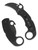 Spyderco Karahawk folding knife with thumb hole and Emerson Wave opener - shown open pocket clip side and closed presentation side.  Black VG-10 stainless steel plain edge blade. Black G-10 handle.  Model C170GBBKP.