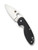 Spyderco Efficient folding knife with thumb hole - shown open presentation side.  Satin 8Cr13MoV stainless steel plain edge blade.  Black G-10 handle.  Model C216GP.