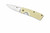 Spyderco Lil' Nilakka Flash Batch folding knife with thumb hole - shown open presentation side.  Satin RWL 34 stainless steel plain edge blade.  Smooth Matte Ivory colored G-10 handle.  Model C221GPWH.
For reference only.