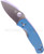 Spyderco Persistence folding knife with thumb hole - shown open presentation side.  Satin 8Cr13MoV stainless steel plain edge blade.  Blue G-10 handle.  Model C136GPBL.
For reference only.

