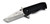 Emerson Knives CQC-7F SF folding knife with thumb disk, flipper tab, and Emerson Wave opener - shown open presentation side.  Satin S35VN stainless steel plain edge blade.  Black G-10 handle.  Model CQC-7F-SF-S35VN.