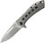 Zero Tolerance 0801TI folding knife with flipper tab - open - logo side.  Satin S35VN stainless steel plain edge blade.  Titanium handle.  Model 0801TI.  
For reference only.