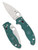 Spyderco Manix 2 Lightweight folding knife with thumb hole - shown both open presentation side and closed pocket clip side.  SPY 27 stainless steel plain edge blade.  Mineral Blue FRCP handle.  Model C101PCBL2.