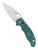 Spyderco Manix 2 Lightweight folding knife with thumb hole - shown open presentation side.  SPY 27 stainless steel plain edge blade.  Mineral Blue FRCP handle.  Model C101PCBL2.