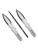 Spyderco Small Spyder Throwers throwing knives - shown out of sheath reverse, obverse, and side.  8Cr13MoV stainless steel blade and handle.  Model TK01SM.