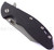 Rick Hinderer Knives Gearhead XM-24 Wharncliffe folding knife with thumb stud and flipper tab - shown closed presentation side.  Working Finish M390 stainless steel plain edge blade.  Black G-10 handle with Working Finish lock side.  Model K3023SGW00.
For reference only.