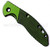 Rick Hinderer Knives 3.5" XM-18 "Bolstered" G-10 handle scale - obverse shown.  Toxic Green and Black in color.
For reference only.