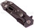 Rick Hinderer Knives Half Track folding knife with flipper tab - shown closed lock side.  Black DLC S35VN stainless steel plain edge blade.  Black DLC textured titanium handle with black DLC textured titanium lock side.  Model K20090SPNC.
For reference only.