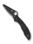 Spyderco Salt 2 folding knife with thumb hole - shown open presentation side.  Black H-2 stainless steel serrated edge blade.  Black FRN handle. Model C88SBBK2.