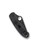 Spyderco Para 3 folding knife with thumb hole - shown closed pocket clip side.  Black S45VN stainless steel plain edge blade. Black G-10 handle.  Model C223GPBK.