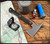 RMJ Tactical Jenny Wren Spike tomahawk - shown out of sheath obverse.  Tungsten Cerakote 80CRV2 steel plain edge head.  Black G-10 handle.  Model T-JWS-TU-BK.