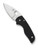 Spyderco Lil' Native folding knife with thumb hole - shown open presentation side.  Satin S30V stainless steel plain edge blade.  Black G-10 handle.  Model C230GP.