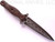 RMJ Tactical Custom Valhalla Raider Dagger fixed blade knife - shown out of sheath obverse.  80CRV2 steel double plain edge blade.  Wood handle.
For reference only.