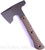 RMJ Tactical Mini Jenny Hammer Pole tomahawk - shown out of sheath reverse.  Tungsten Cerakote 80CRV2 steel plain edge head.  Hyena Brown G-10 handle.  
For reference only.