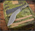 RMJ Tactical Kukri fixed blade knife - shown out of sheath reverse.  Tungsten Cerakote 80CRV2 steel plain edge blade.  Dirty Olive G-10 handle.  Model K-KU-TU-DO.