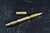 Rick Hinderer Knives Investigator ink pen - shown with cap off.  Spiral satin brass construction.  Model P5801205TD.
