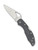 Byrd Knives Meadowlark 2 folding knife with thumb slot - shown open presentation side.  Satin 8Cr13MoV stainless steel plain edge blade.  Gray FRN handle.  Model BY04PGY2.
For reference only.