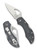 Byrd Knives Robin 2 folding knife with thumb slot - shown both open presentation side and closed pocket clip side.  Satin 8Cr13MoV stainless steel plain edge blade.  Gray FRN handle.  Model BY10PGY2.