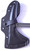 RMJ Tactical S13 Shrike tomahawk - shown close up of head in sheath reverse.  Tungsten Cerakote 80CRV2 steel plain edge head.  Black rubber handle.  Model T-S13-TU-BK.