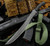 RMJ Tactical Wyvern fixed blade short sword - shown out of sheath reverse.  Tungsten Cerakote 3V steel plain edge blade.  Black G-10 handle. 