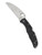 Spyderco Endura 4 folding knife with thumb hole - shown open presentation side.  Satin VG-10 stainless steel, wharncliffe style, plain edge blade.  Black FRN handle.  Model C10FPWCBK.