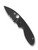 Spyderco Efficient folding knife with thumb hole - shown open presentation side.  Black 8Cr13MoV stainless steel combo edge blade.  Black G-10 handle.  Model C216GPSBBK.

