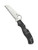 Spyderco Rescue 3 folding knife with thumb hole - shown open presentation side.  Satin VG-10 stainless steel, flat ground, serrated edge blade. Black FRN handle.  Model C14SBK3.