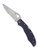 Byrd Knives Cara Cara 2 folding knife with thumb slot - shown open presentation side.  Satin 8Cr13MoV stainless steel combo edge blade.  Blue FRN handle.  Model BY03PSBL2.
For reference only.