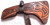 RMJ Tactical Custom Valhalla Kestrel Tomahawk with Dragon Scale pattern - close up of reverse head in sheath.  80CRV2 steel plain edge head.  Brown Micarta handle scales.  
For reference only.