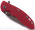 Rick Hinderer Knives XM-18 3.5" Harpoon Spanto folding knife with thumb stud and flipper tab - shown closed presentation side.  Stonewash S35VN stainless steel plain edge blade.  Red G-10 handle with stonewash lock side.  Model K2552SGS00.