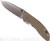 Rick Hinderer Knives Non Flipper XM-18 3.5" Spear Point folding knife with thumb stud - shown open presentation side.  Stonewash 20CV stainless steel plain edge blade.  OD green G-10 handle with stonewash lock side.  Model K20821SGS00.