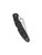 Spyderco Police 4 folding knife with thumb hole - shown closed pocket clip side.  Satin VG-10 stainless steel plain edge blade.  Black FRN handle.  Model C07PBK4.